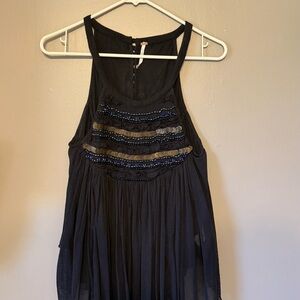 Free People Black Knit Top